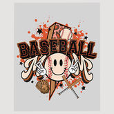 Cartoon Baseball Character Ready To Press DTF Transfer